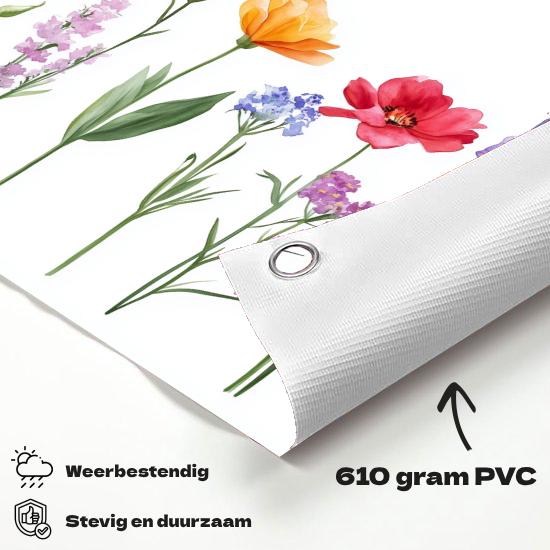 Tuinposter Bloemen materiaal-detail: 610 grams weerbestendig PVC-doek