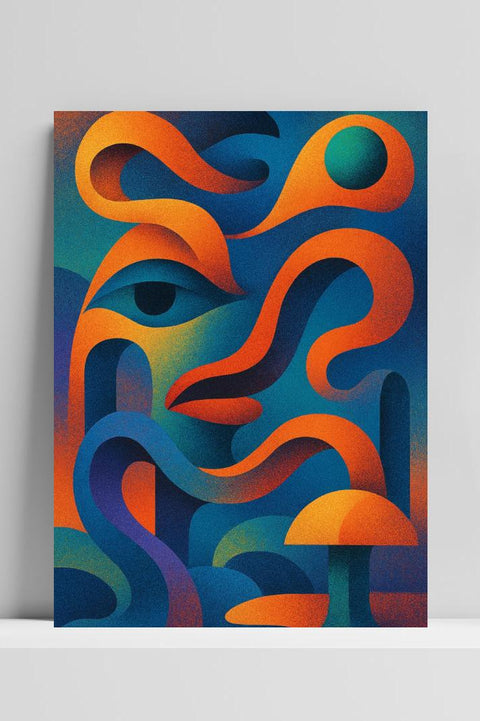 Póster Abstract Eye Lips Forms Pattern