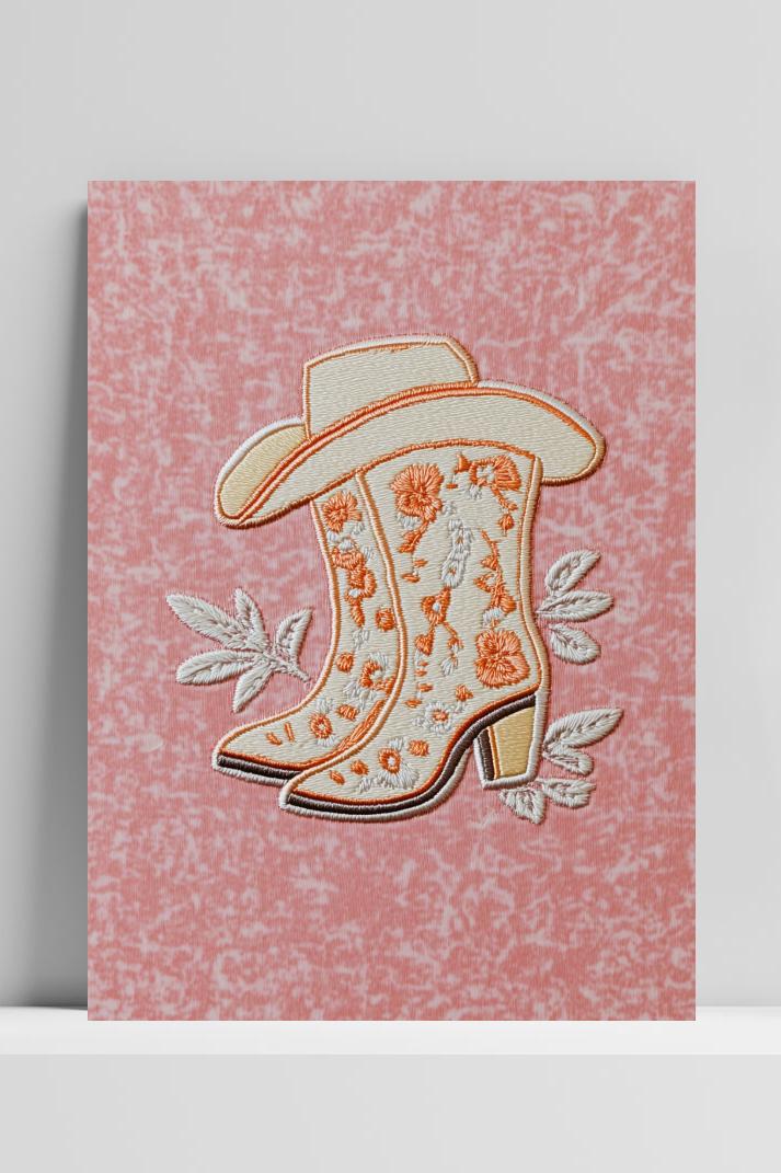 Cowboylaarzen op 3mm aluminium dibond