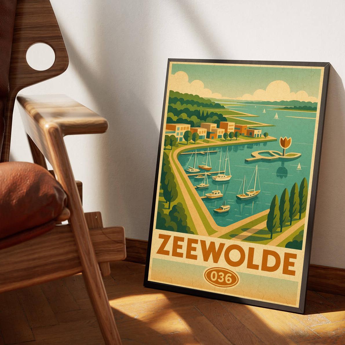 Zeewolde Netherlands Vintage Text poster sfeerbeeld 3