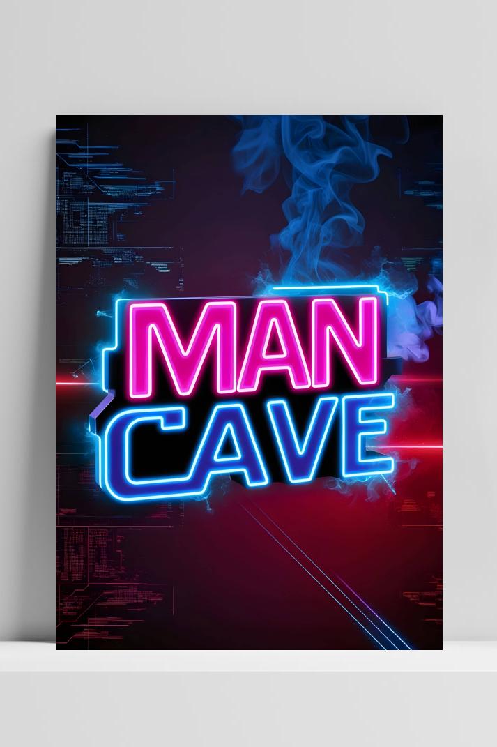 Man Cave op 3mm aluminium dibond