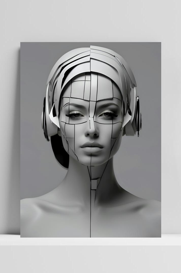 Vrouw van Klei op 3mm aluminium dibond