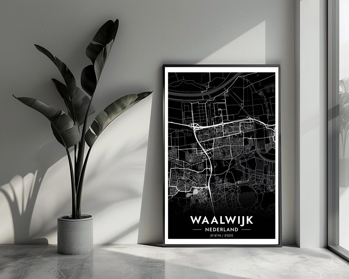 Waalwijk Zwart poster van 25 Artstreet