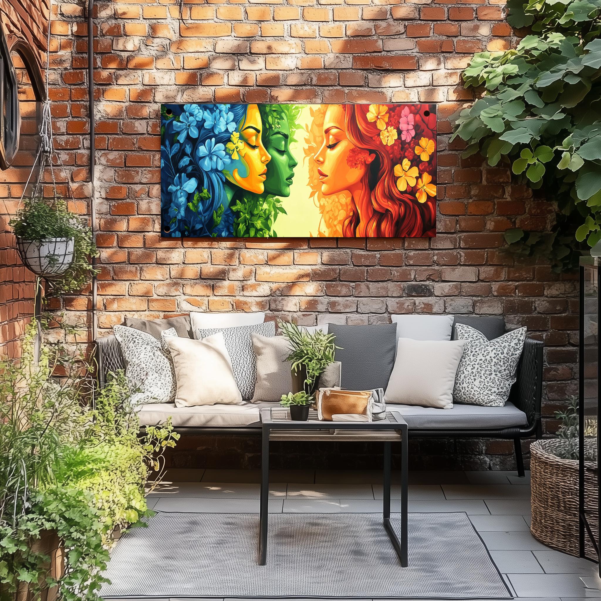 Tuinposter Kleurrijke Godinnen sfeerbeeld 3