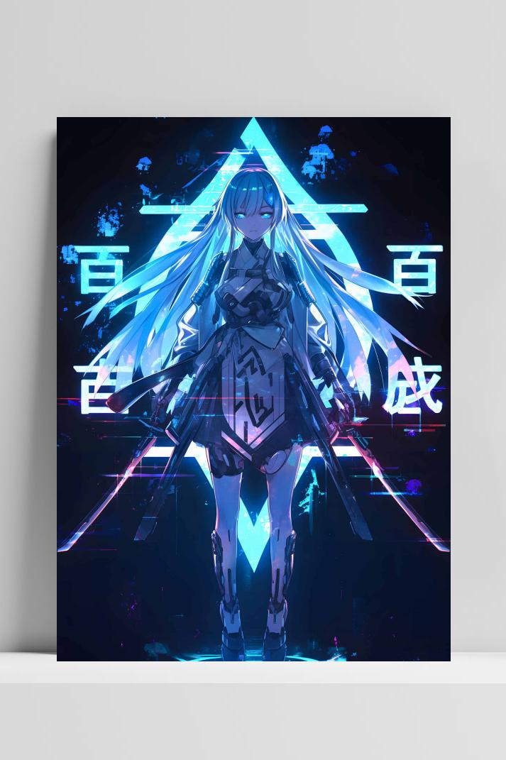 Cyber Anime op 3mm aluminium dibond