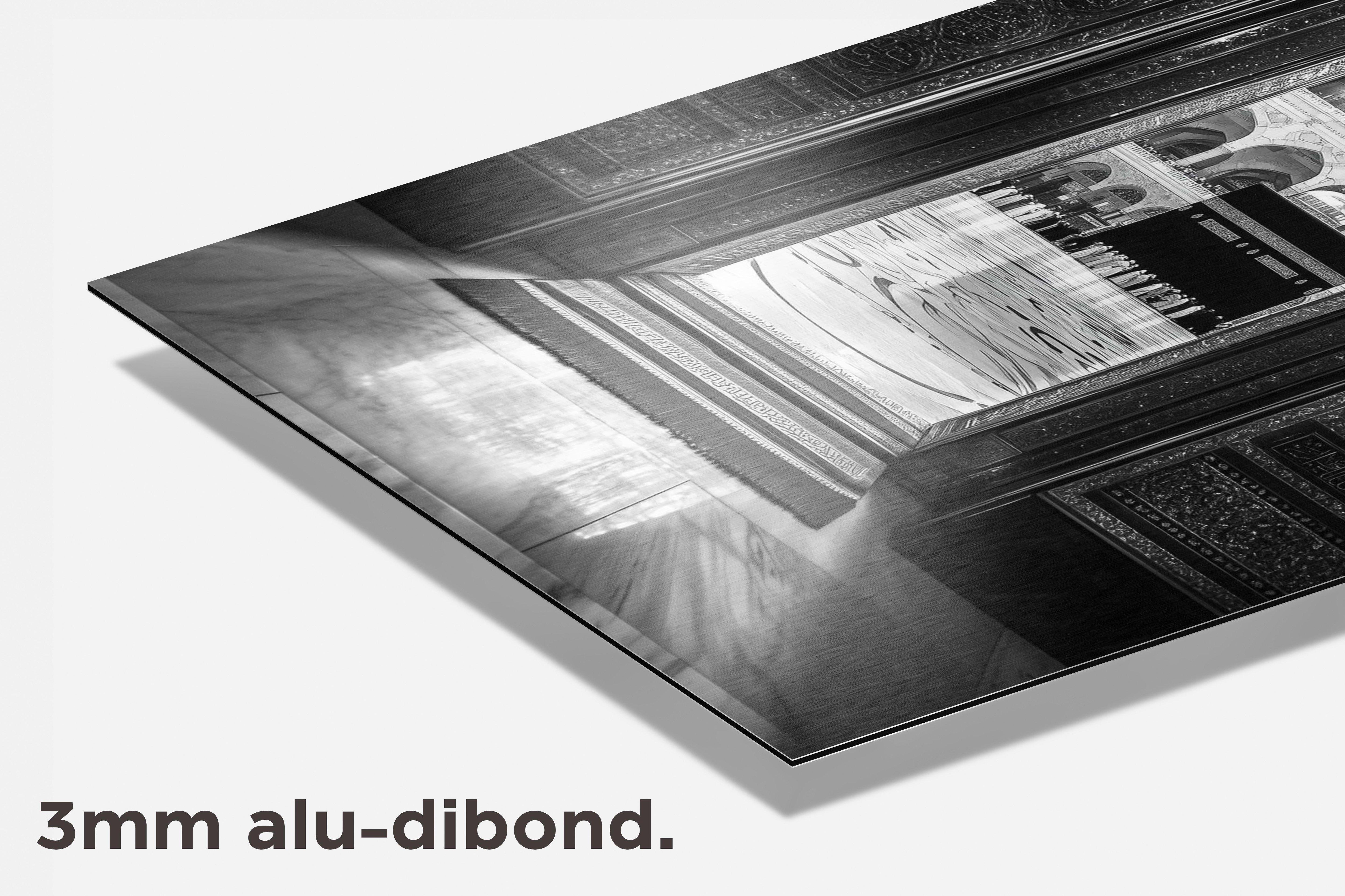 Kaaba Zwart-Wit dibond detail