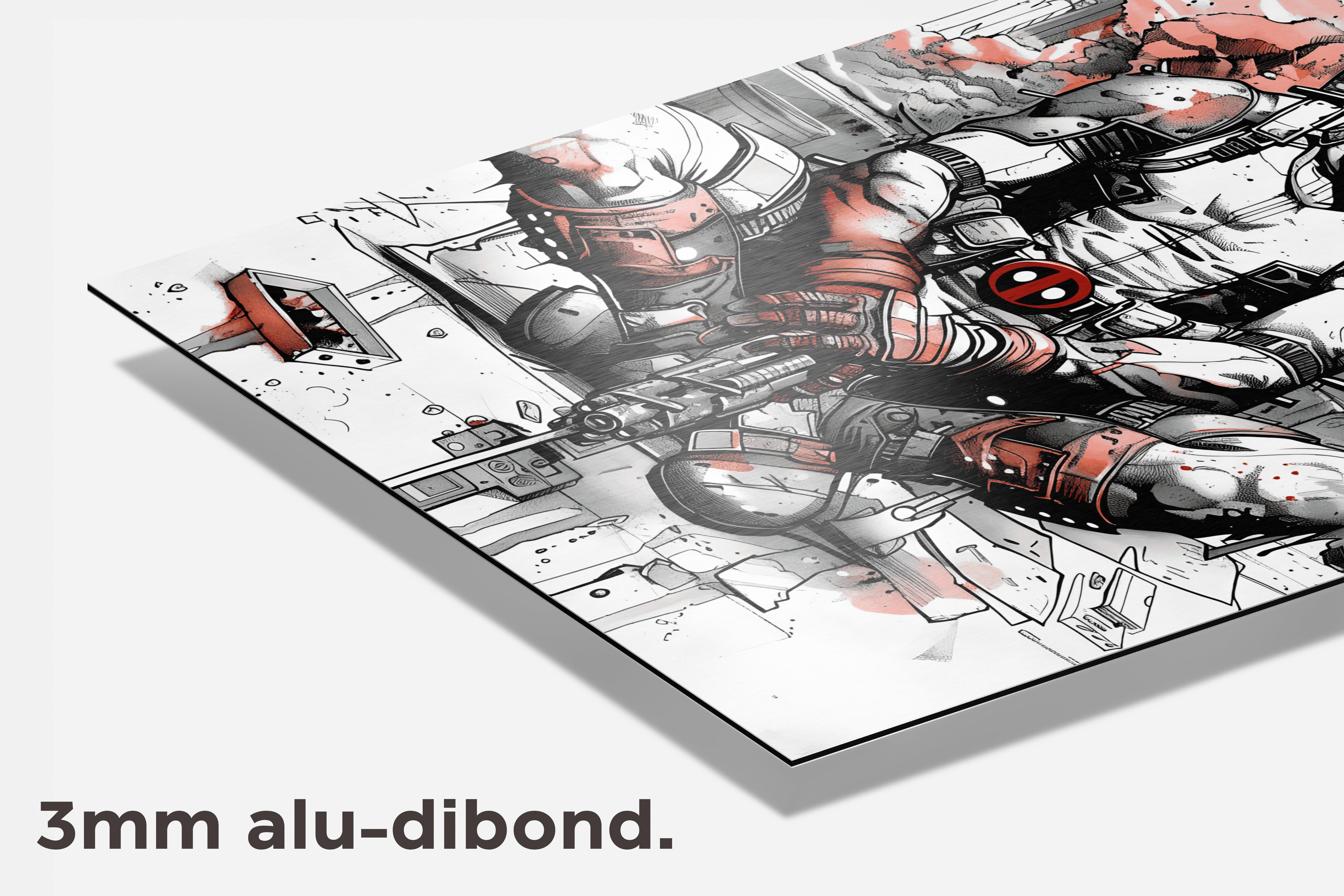 Deadpool Schets dibond detail