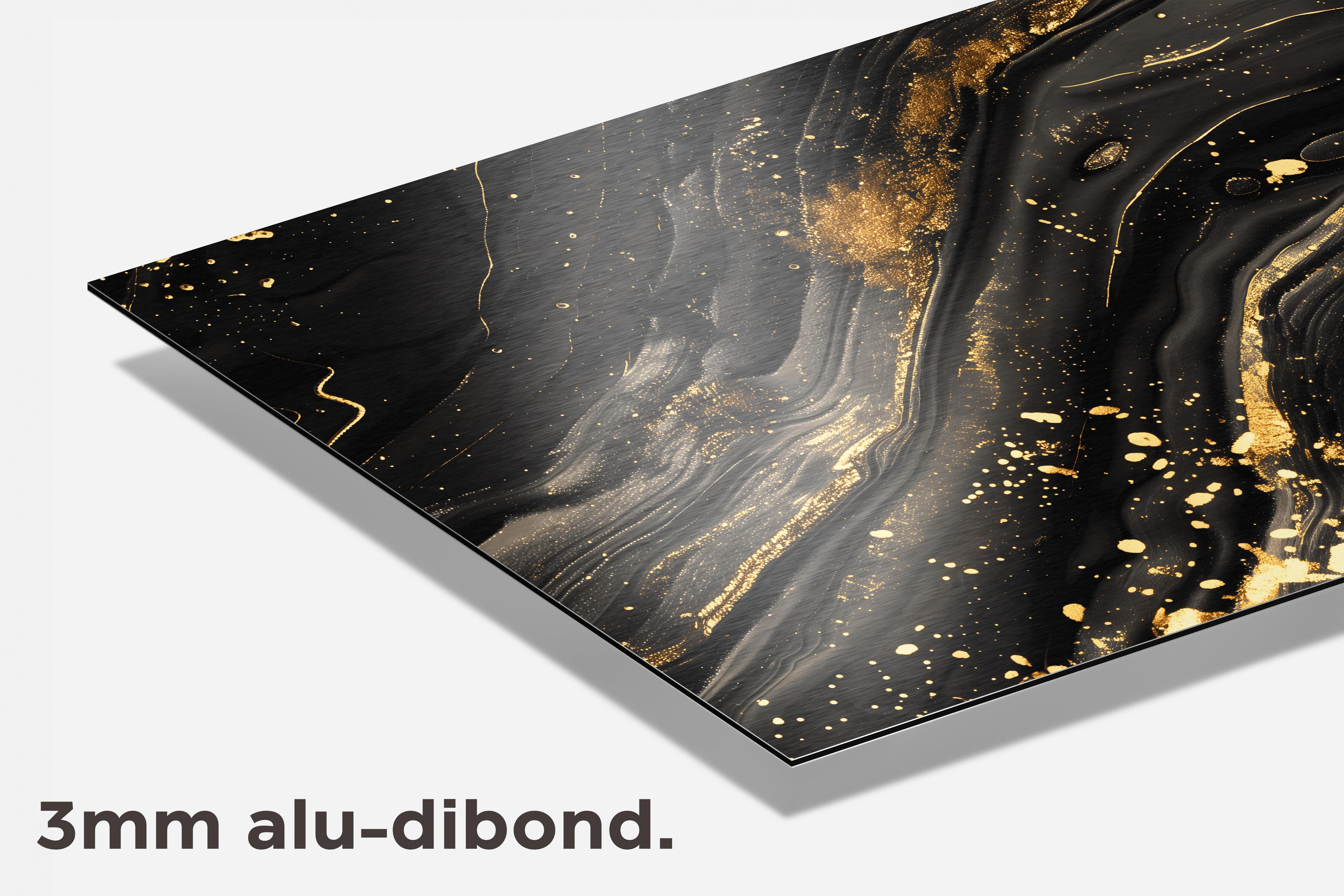 Goud Zwarte Golf dibond detail