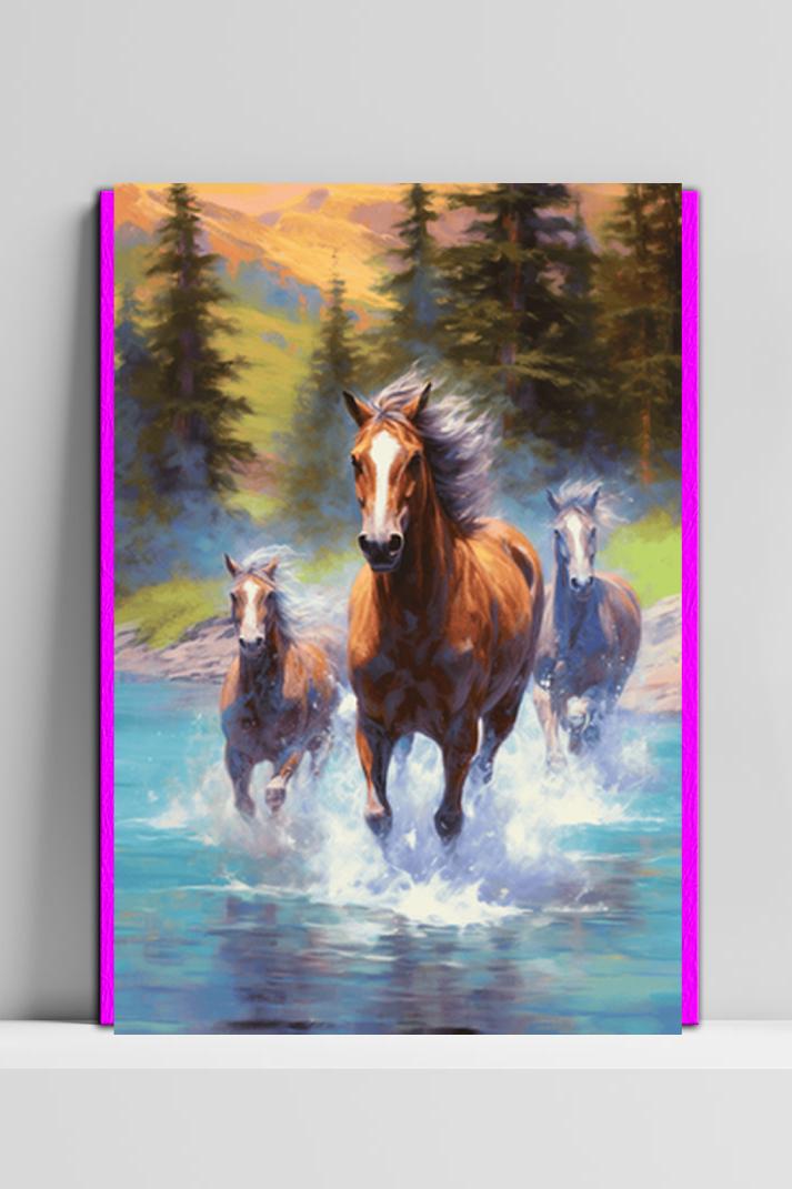 Paarden Poster op 3mm aluminium dibond