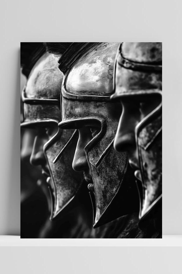 Spartanen op 3mm aluminium dibond