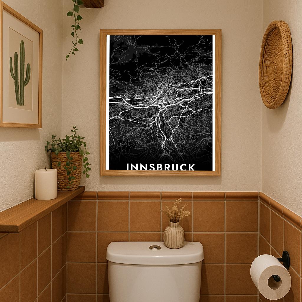 Innsbruck Map Österreich Black poster sfeerbeeld 3