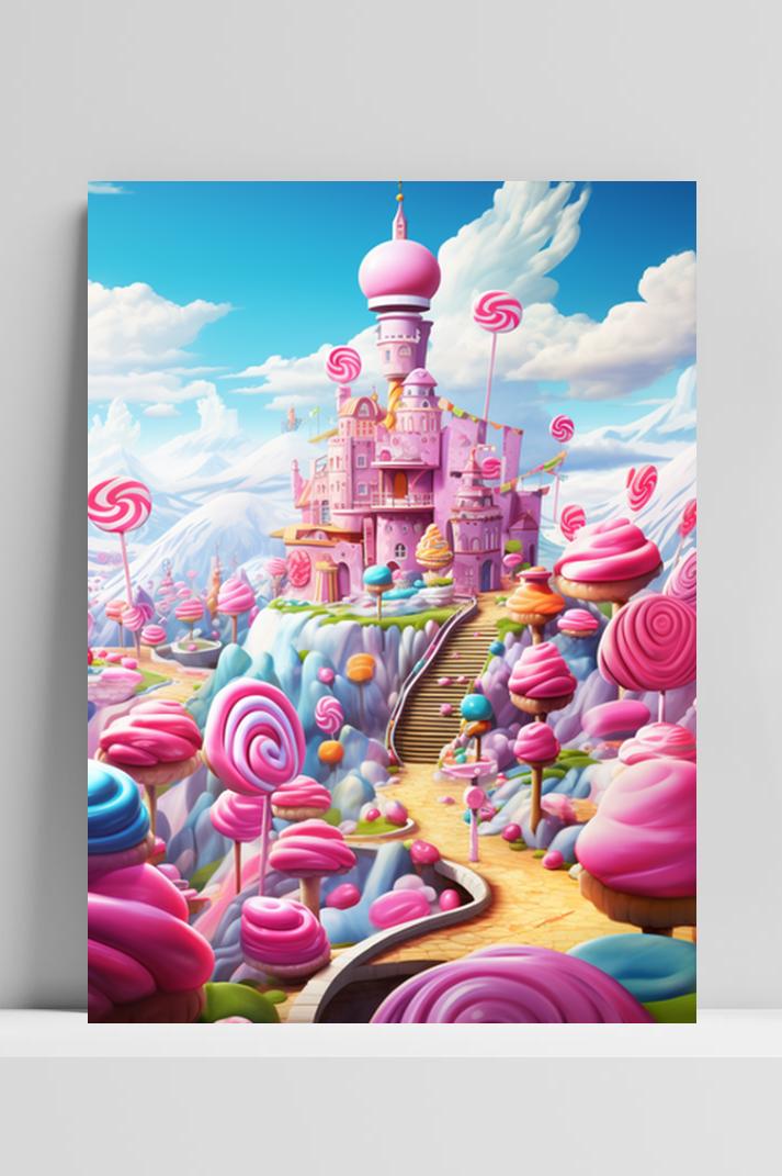 Lolly Wonderland op 3mm aluminium dibond