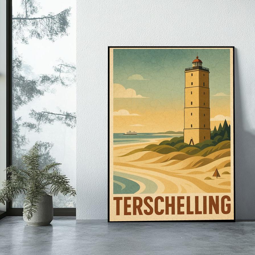 Terschelling Text Vintage poster sfeerbeeld 1