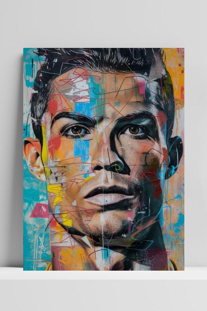 Cristiano Ronaldo op 3mm aluminium dibond