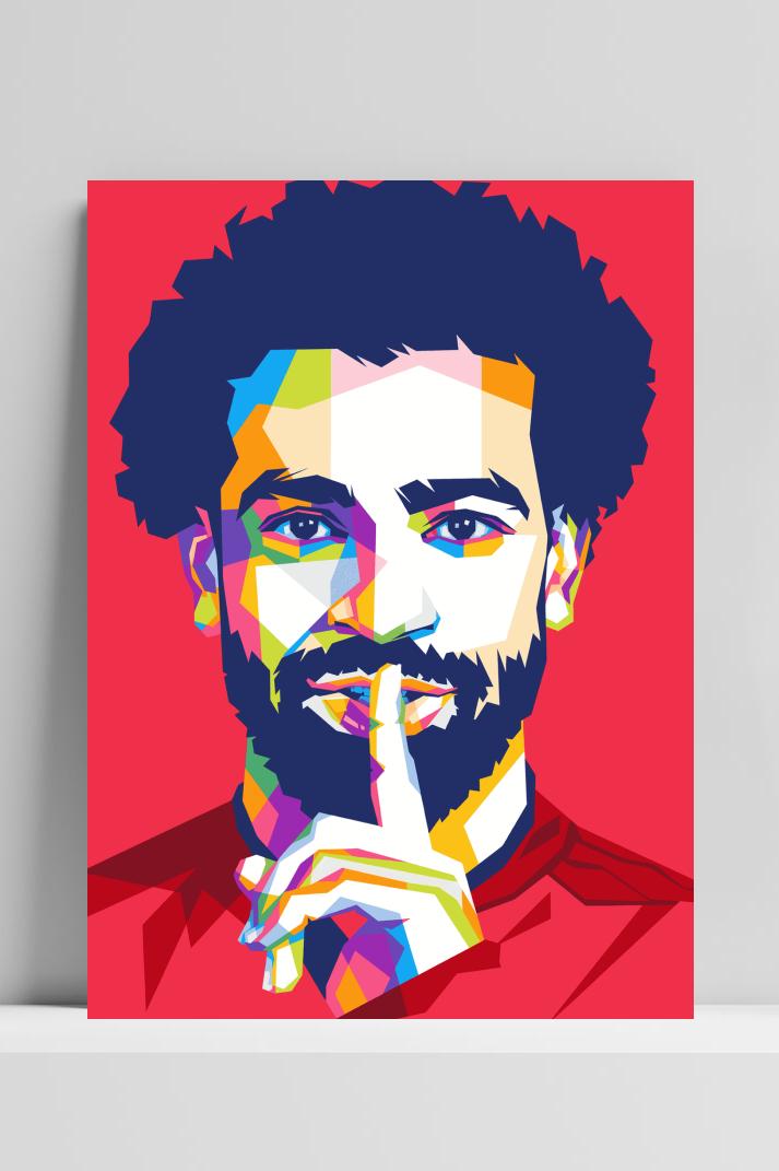 Mohamed Salah Pop Art op 3mm aluminium dibond
