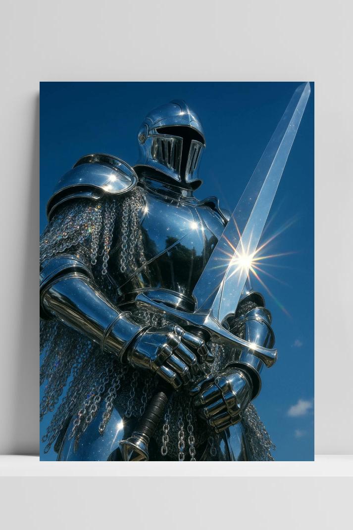 Knight Sword op 3mm aluminium dibond