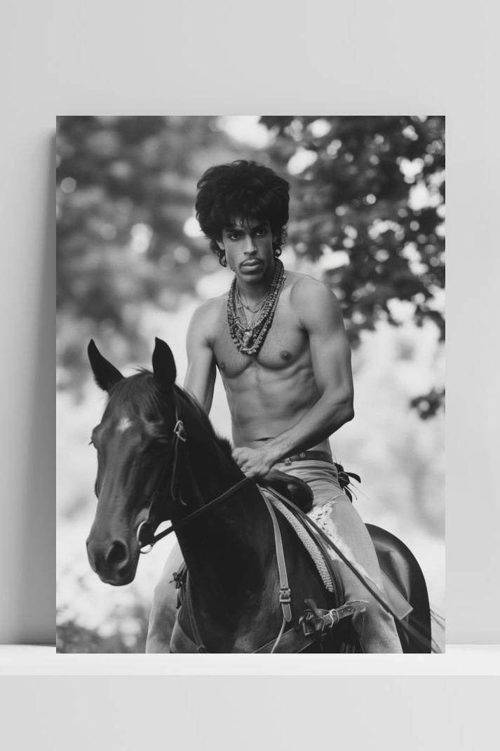 Prince te Paard op 3mm aluminium dibond
