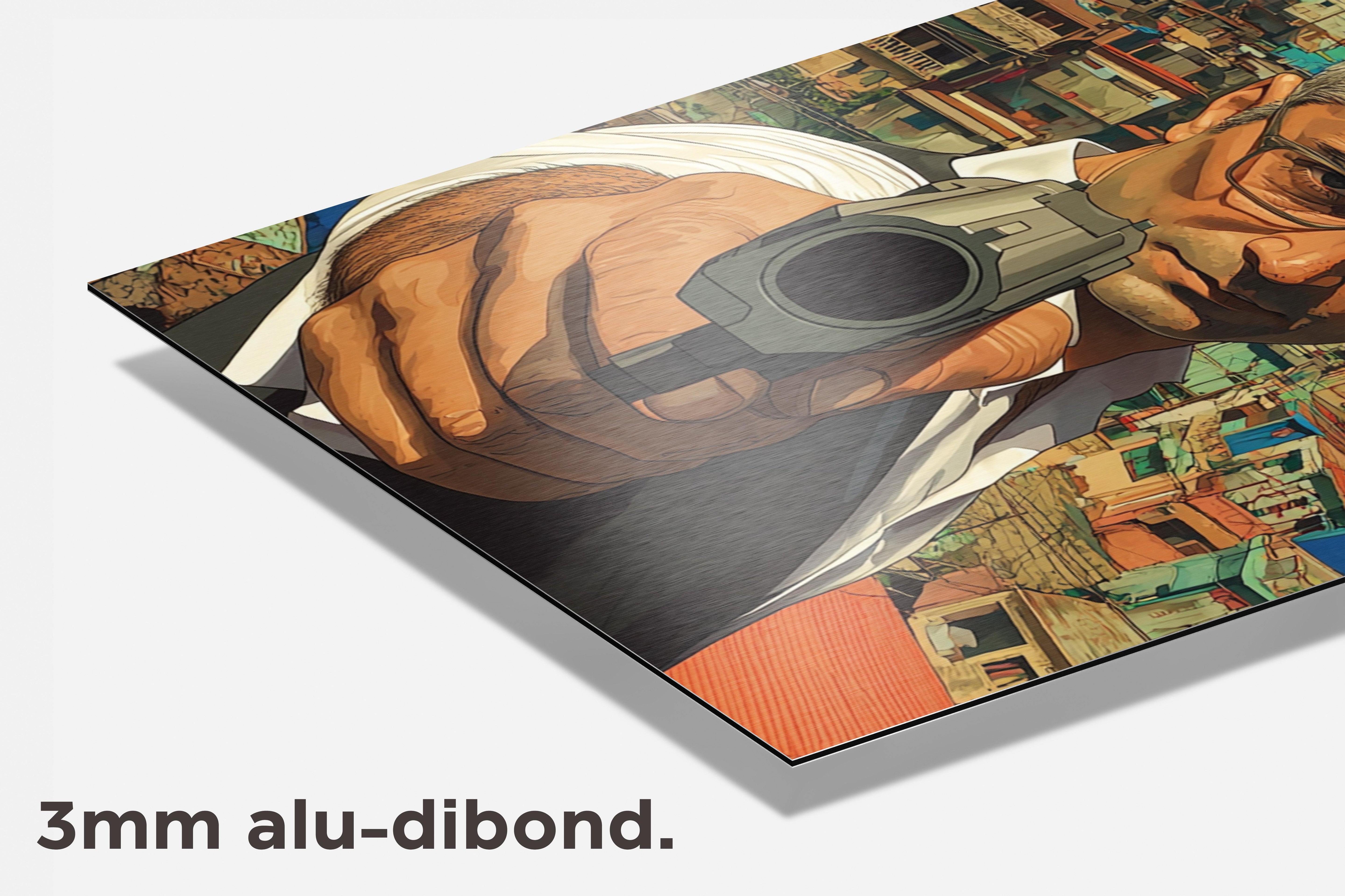 Yusuf Dikec Pistool dibond detail