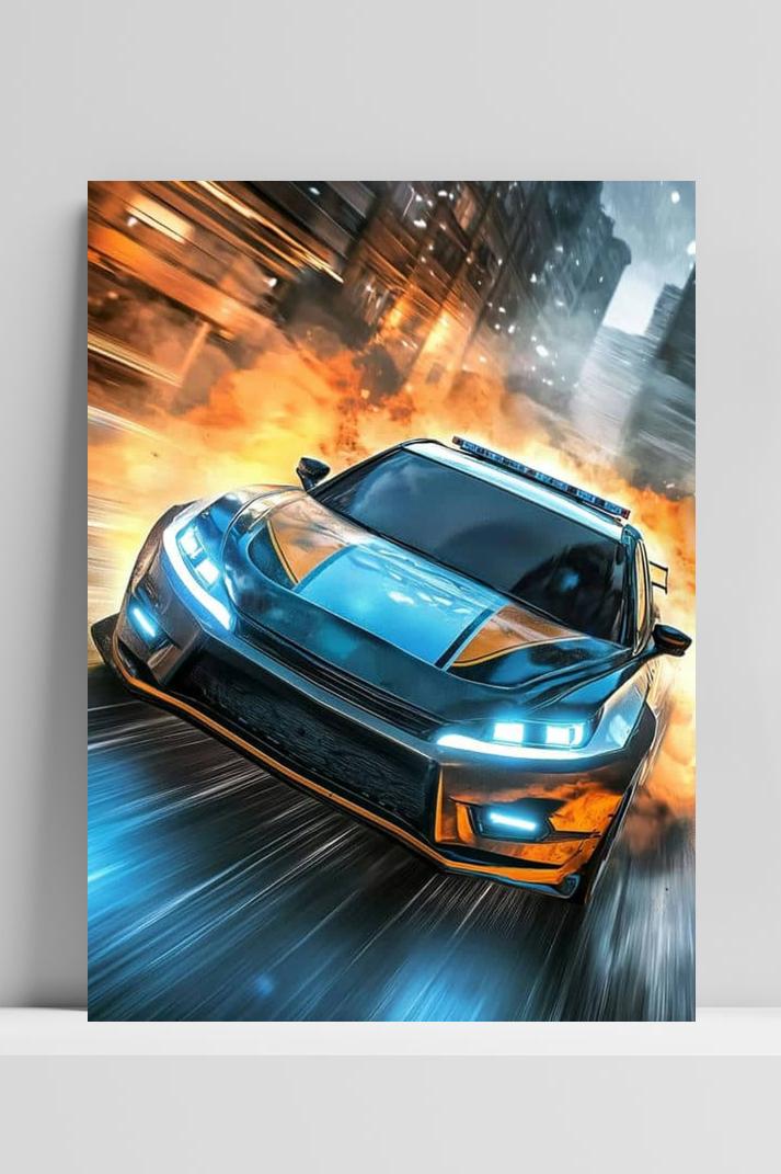 Sportauto Snelheid op 3mm aluminium dibond
