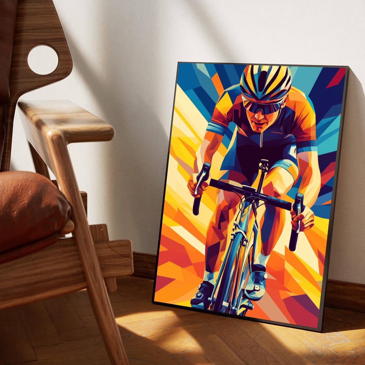 Cyclist Pop Art poster sfeerbeeld 1