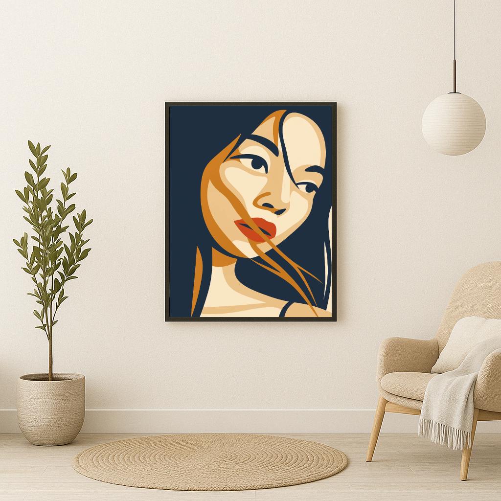 Woman Oriental Portrait Pop Art poster sfeerbeeld 2