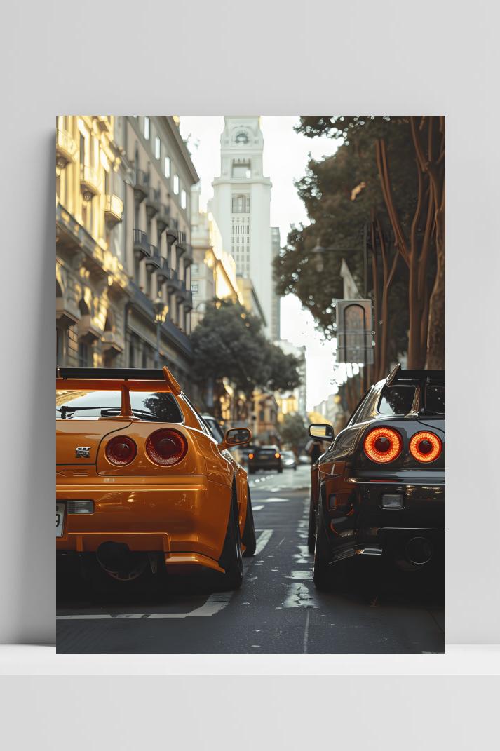 Nissan GTR op 3mm aluminium dibond