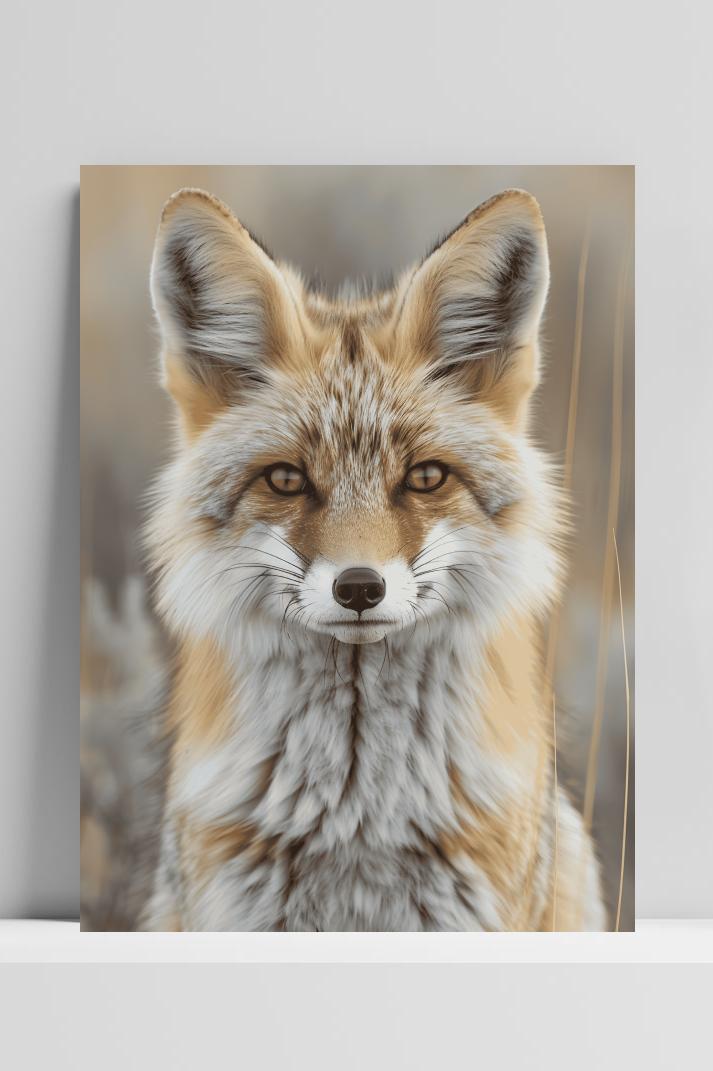 Vos Portret op 3mm aluminium dibond