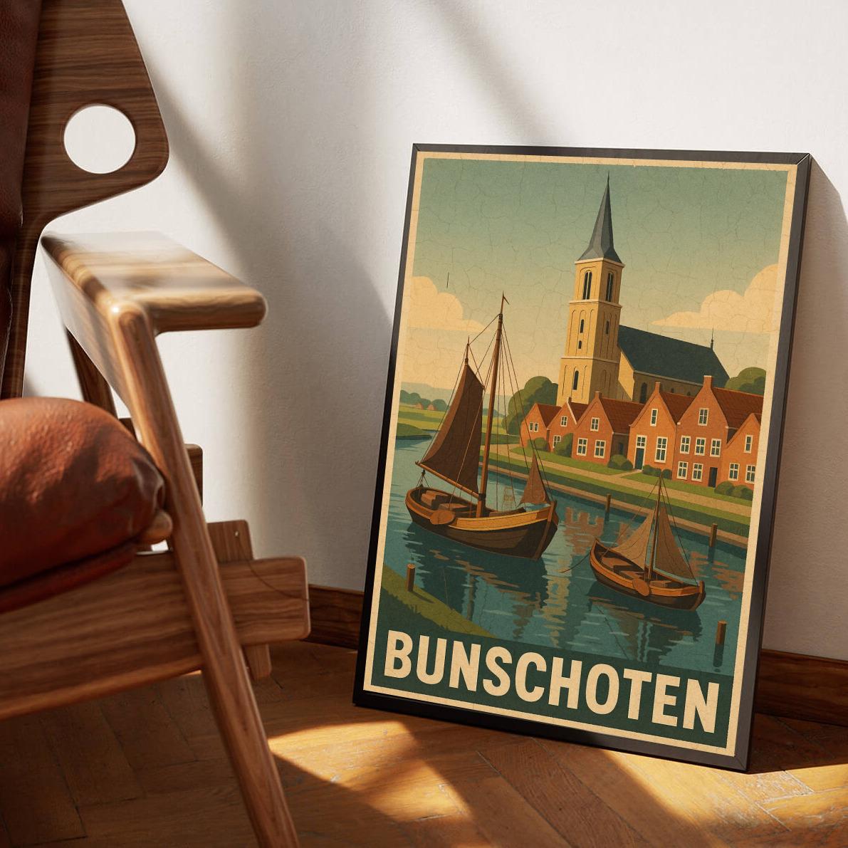 Bunschoten Text Vintage poster sfeerbeeld 3
