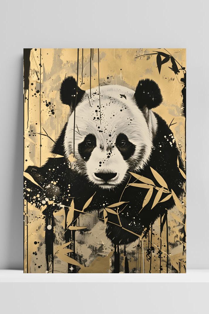 Panda Goud op 3mm aluminium dibond