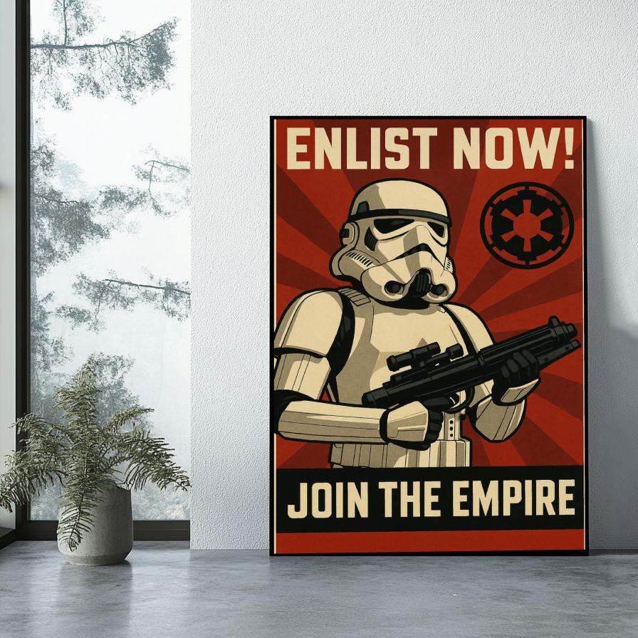 Star Wars Stormtrooper Enlist Now Text poster sfeerbeeld 1