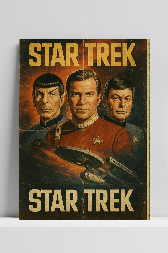 Star Trek Vintage Text op 3mm aluminium dibond