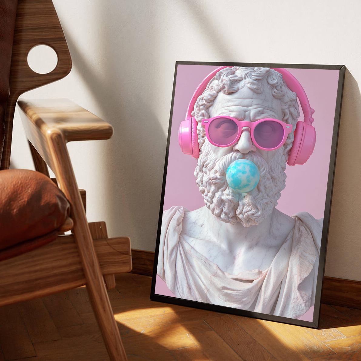Statue Bubble Gum dans un intérieur