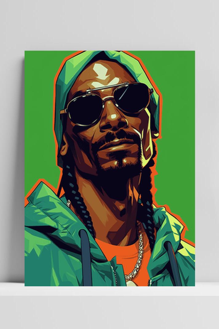 Snoop Dogg Groen op 3mm aluminium dibond