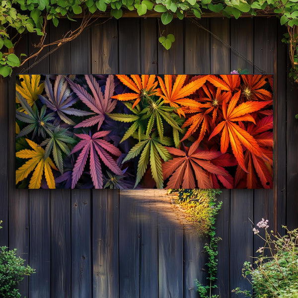 Tuinposter Cannabis Regenboog poster