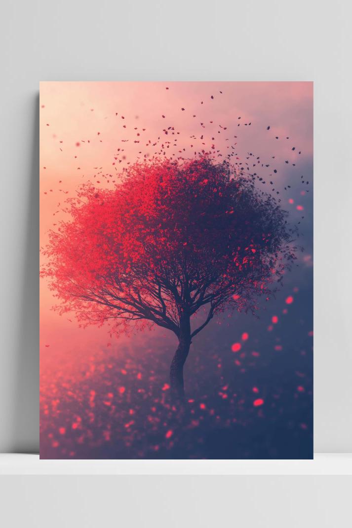 Tree Minimalist op 3mm aluminium dibond