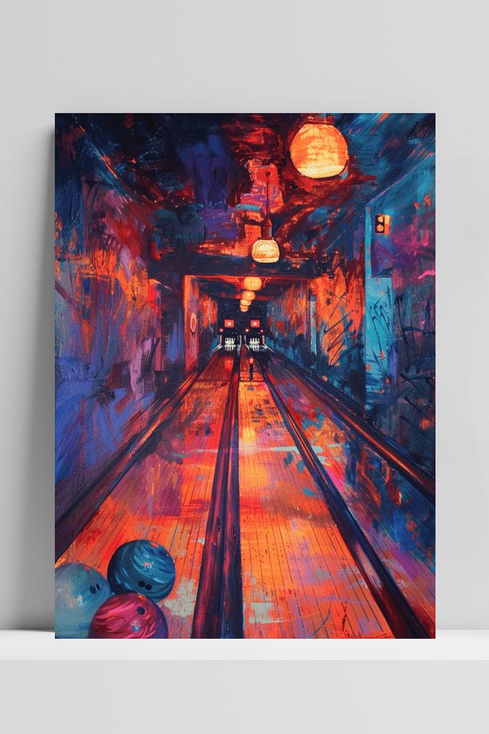 Bowlen Abstract op 3mm aluminium dibond