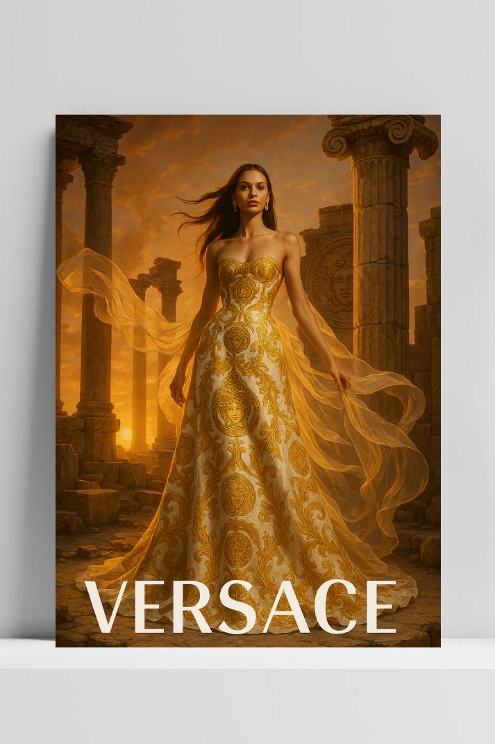 Versace Fashion Greece op 3mm aluminium dibond