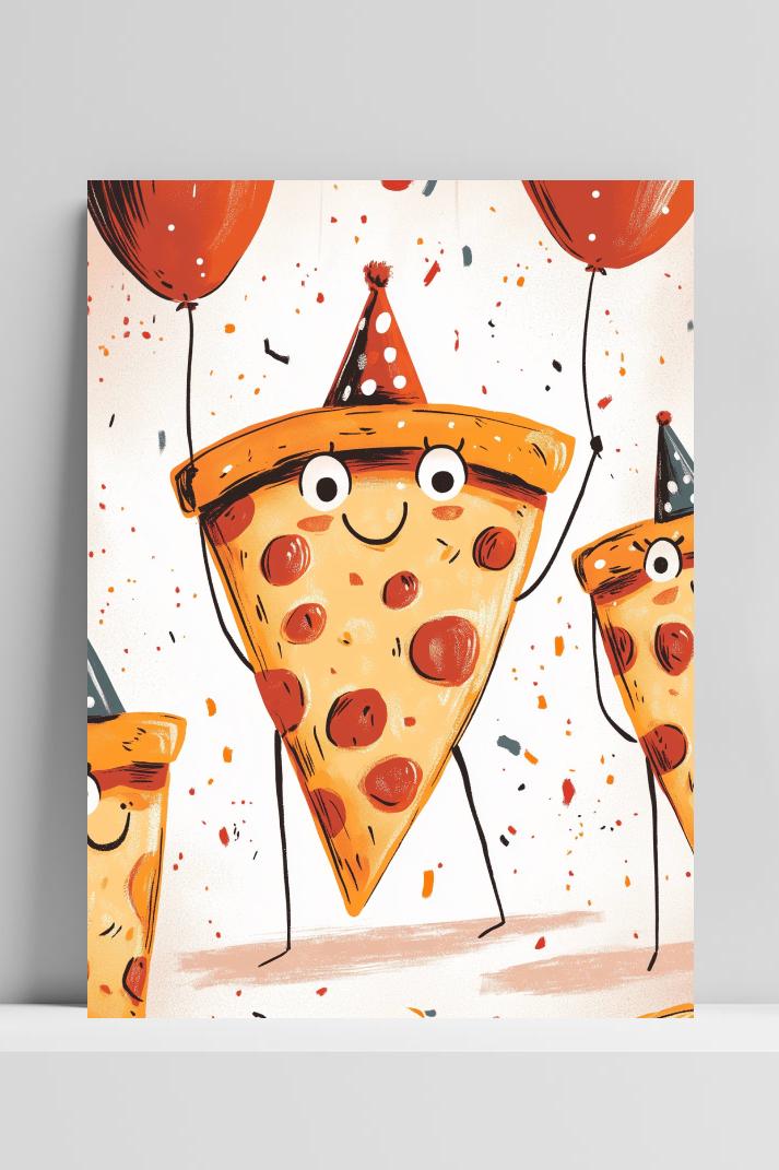 Pizza Feest op 3mm aluminium dibond