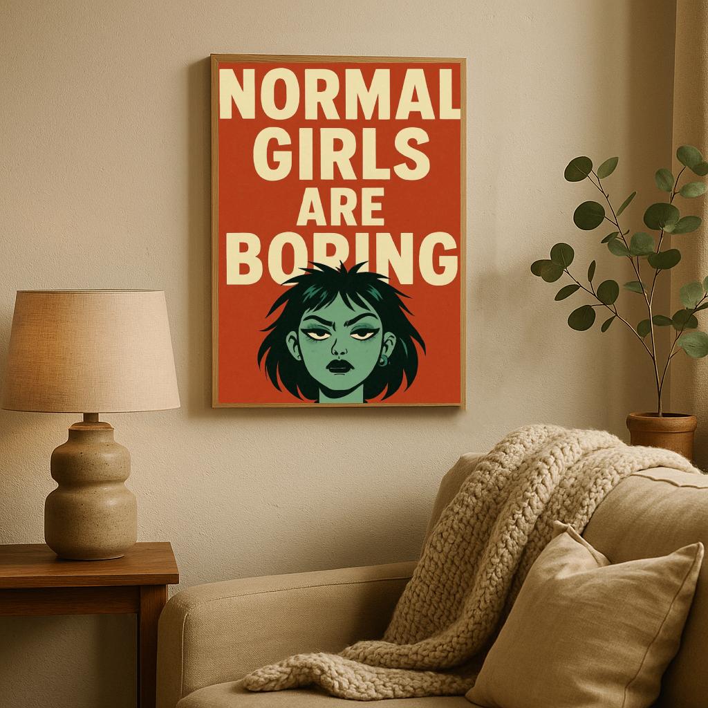 Normal Girls Are Boring Text poster sfeerbeeld 2