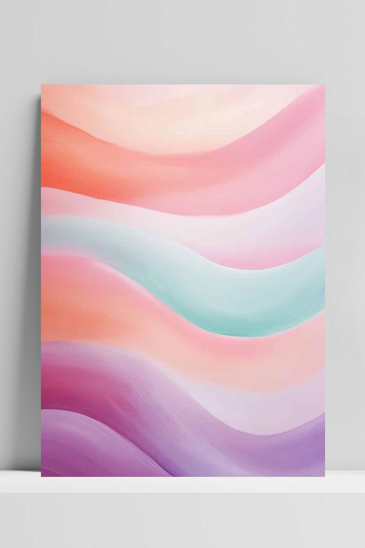 Pastel Golf op 3mm aluminium dibond