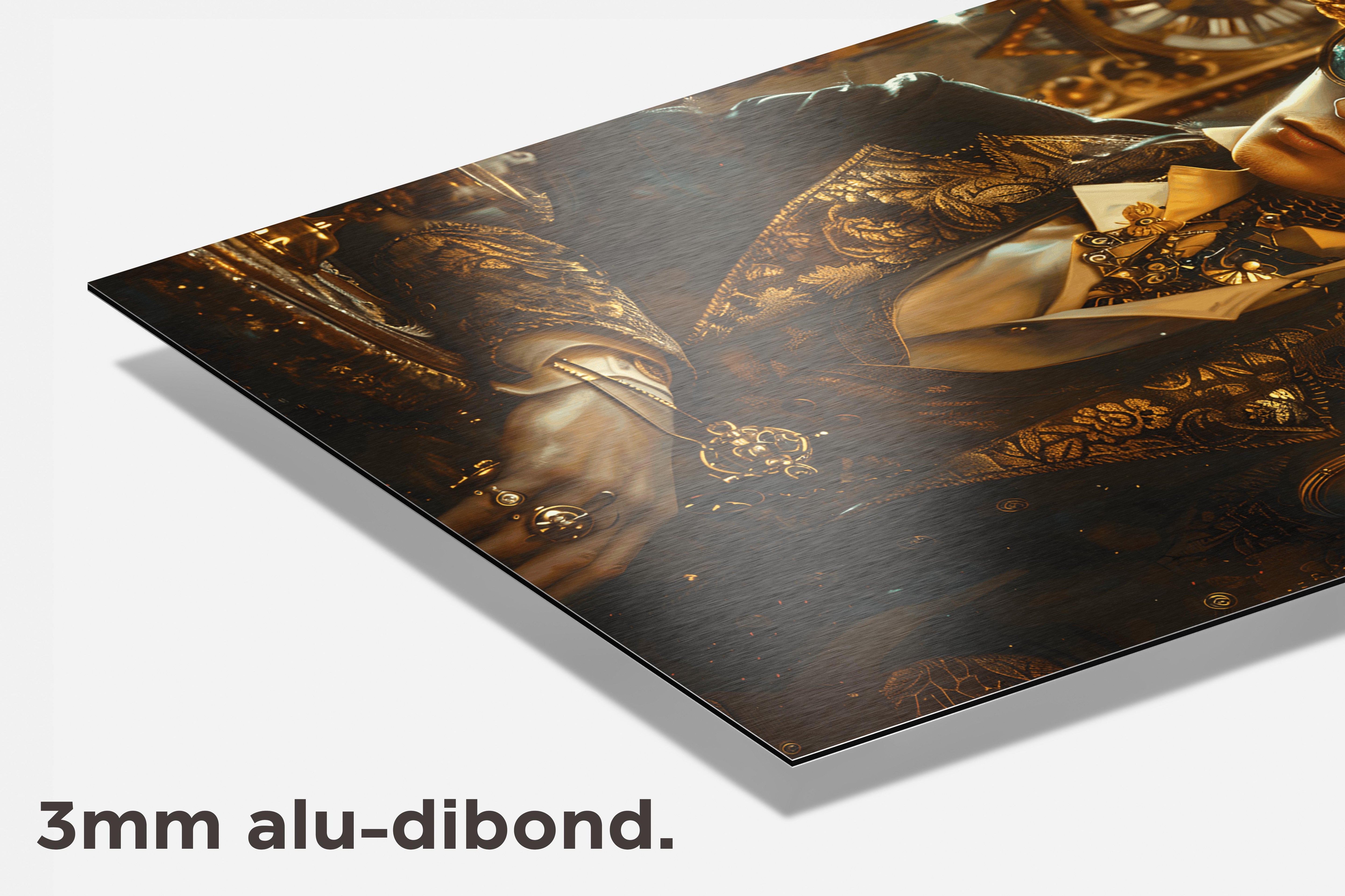 Gouden Steampunk dibond detail
