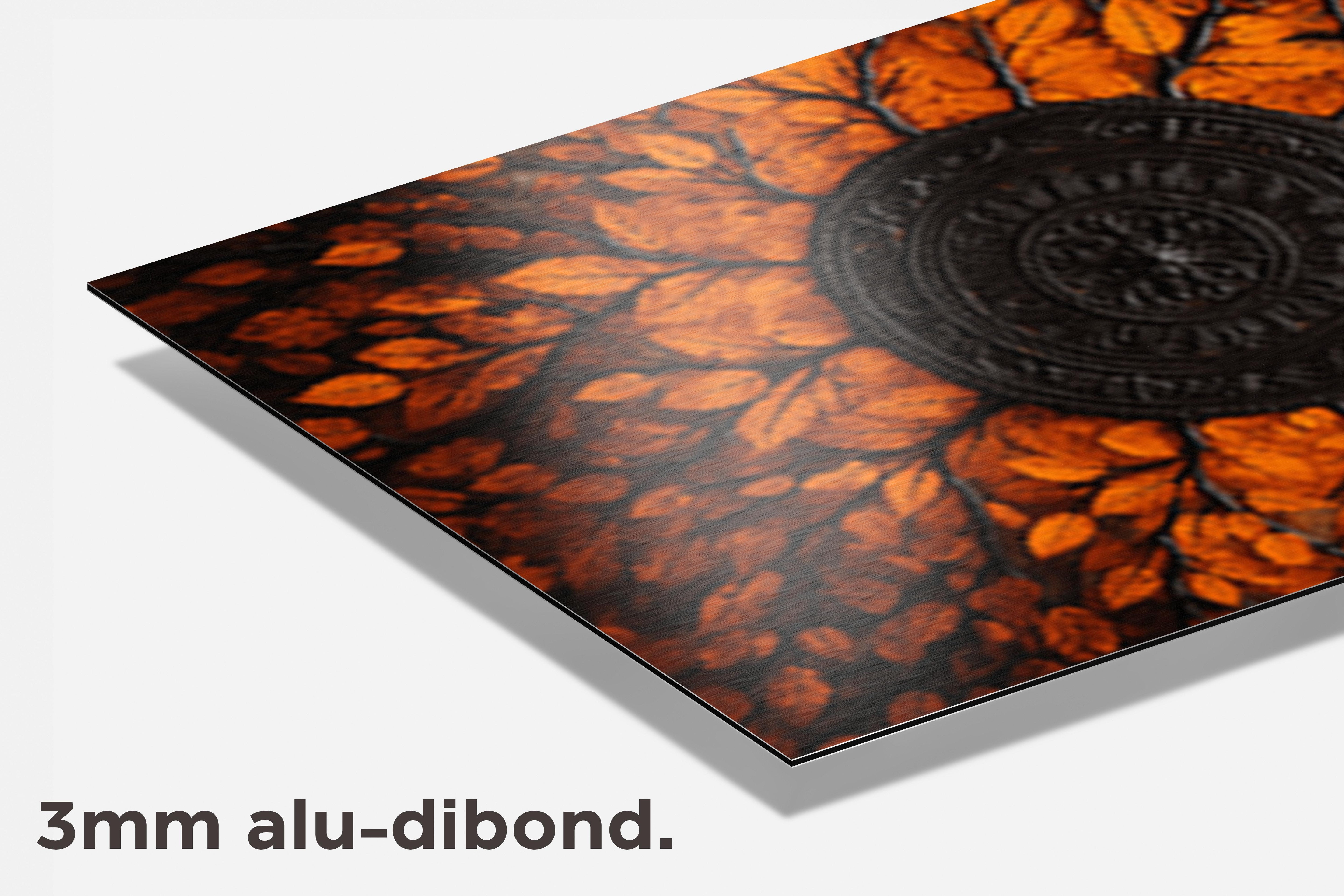 Mandala Meditatie Herfst dibond detail