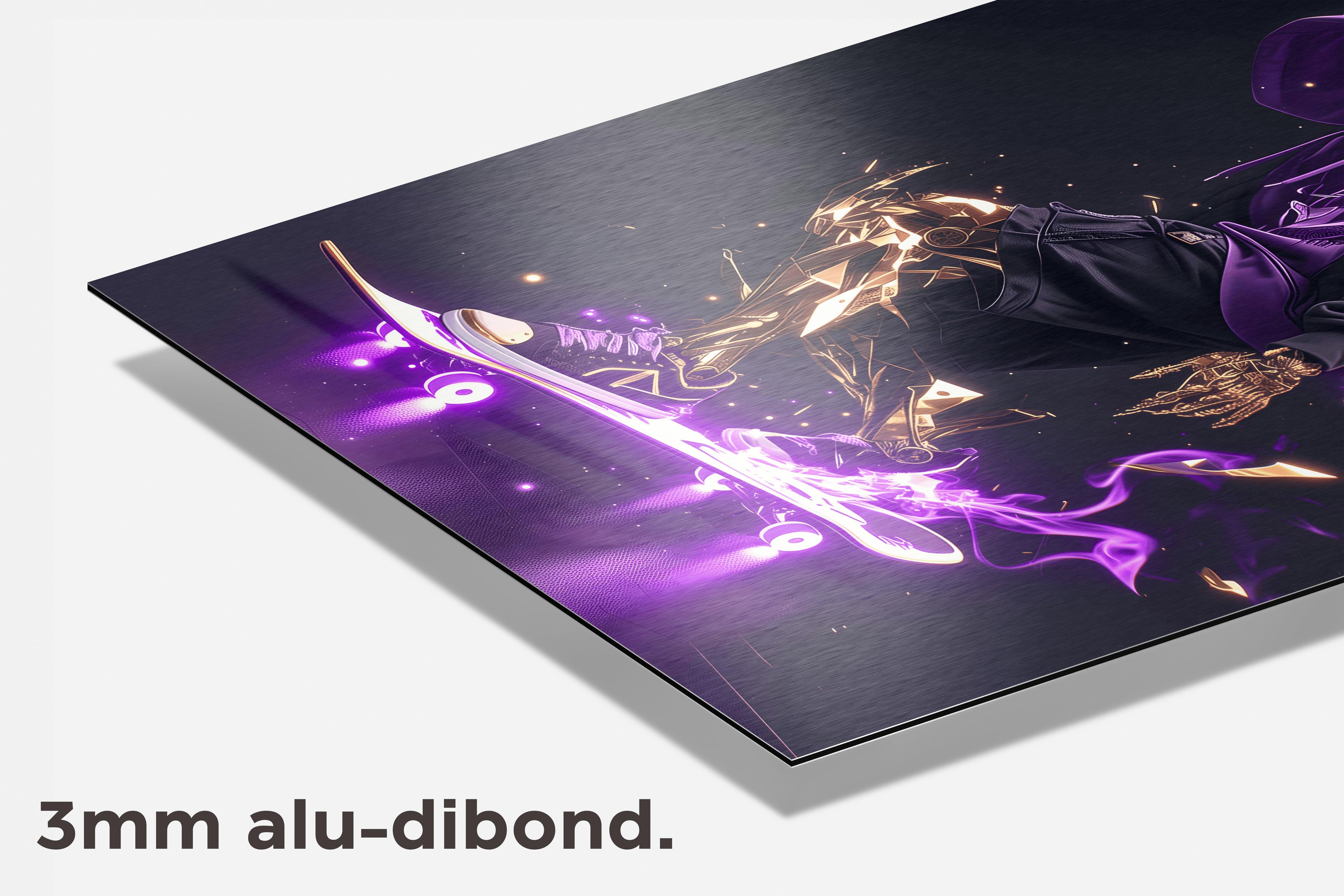 Skateboarder dibond detail