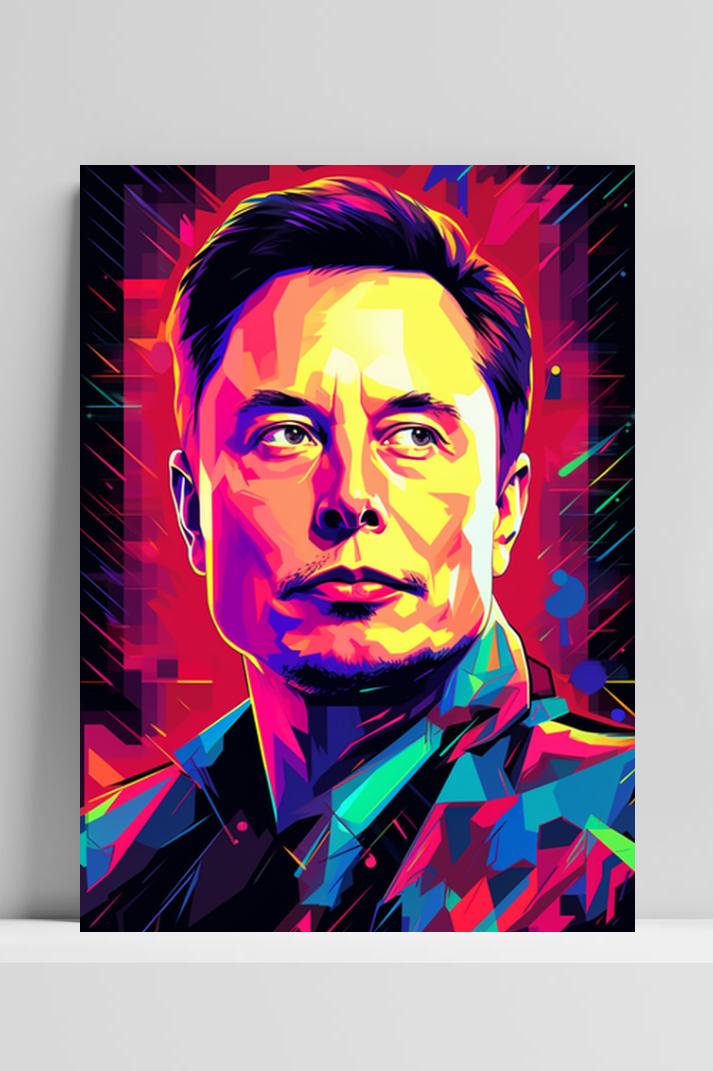 Elon Musk Pop op 3mm aluminium dibond