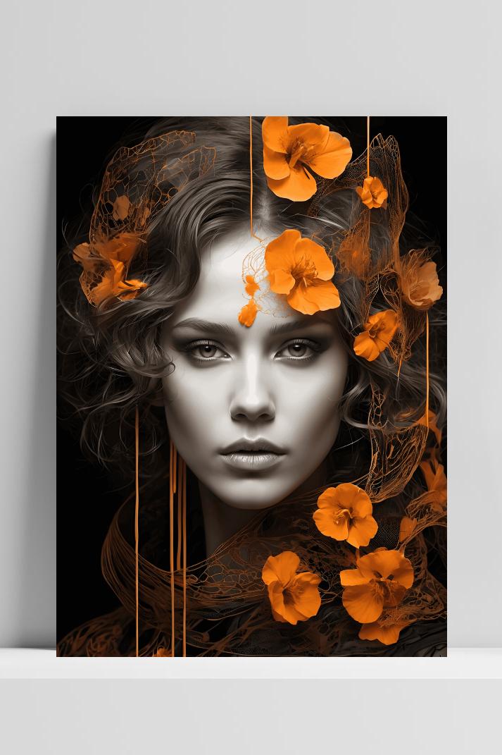 Bloemen Portret op 3mm aluminium dibond