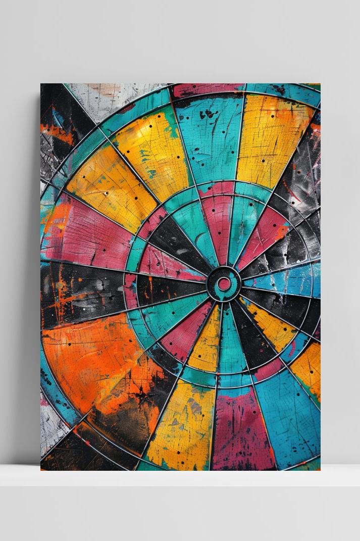 Dartbord op 3mm aluminium dibond