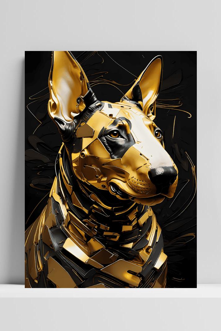 Terrier Goud op 3mm aluminium dibond