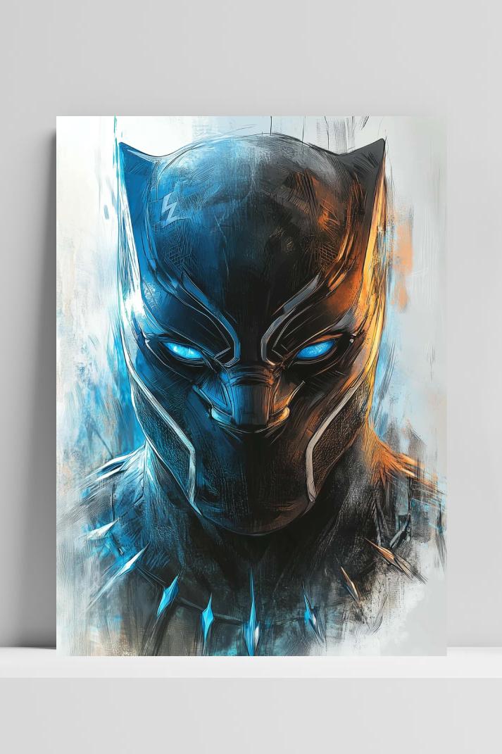 Black Panther Marvel op 3mm aluminium dibond