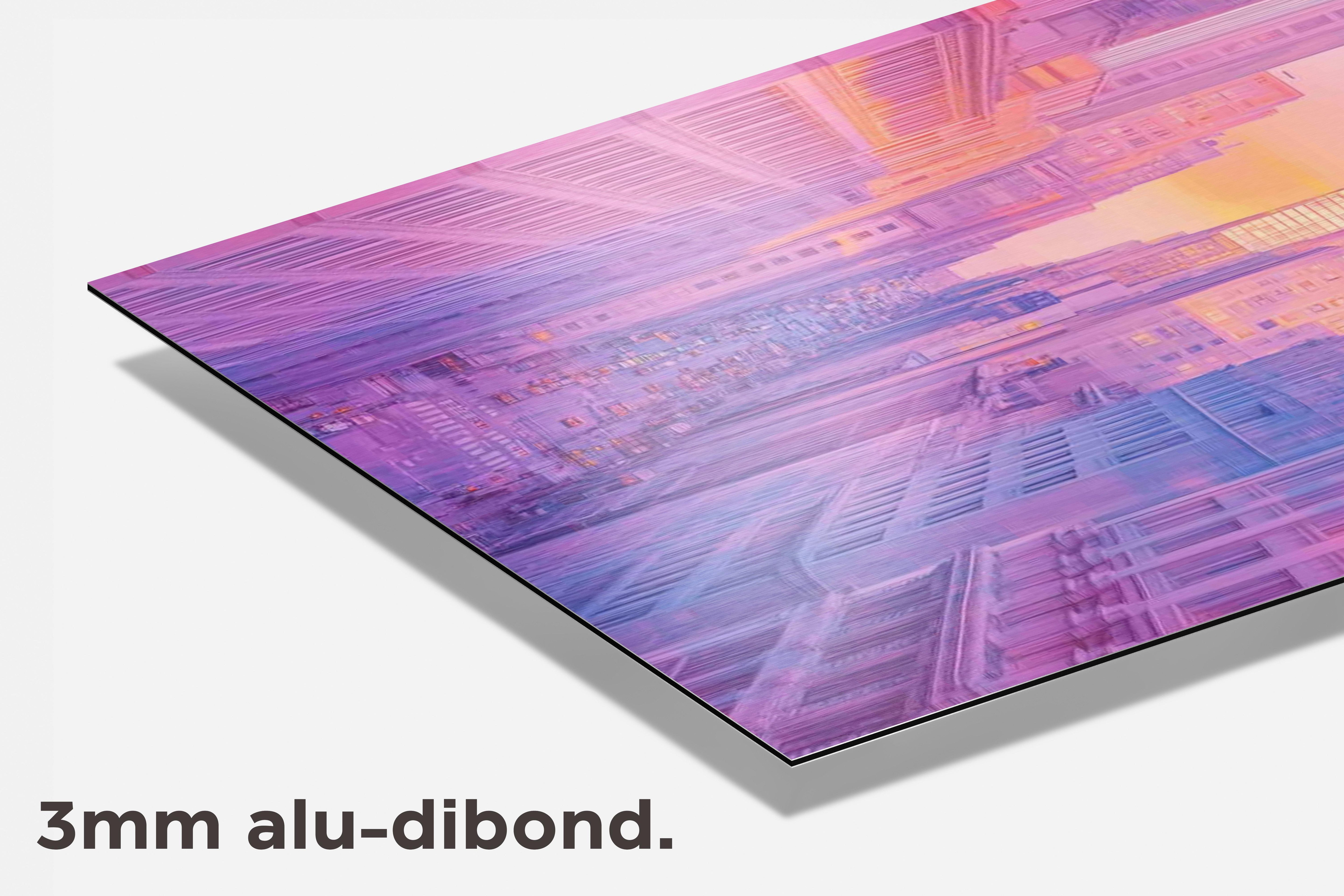 Pastel Stadsgezicht dibond detail