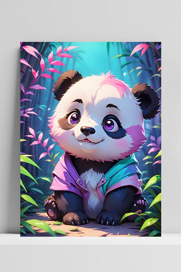 Blije Panda op 3mm aluminium dibond